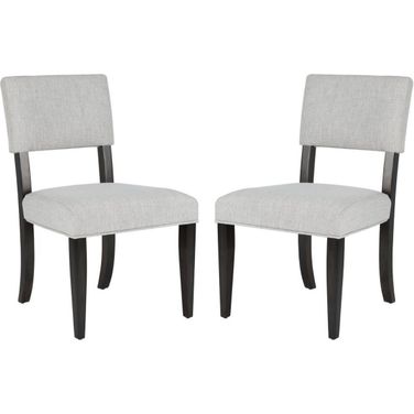 Luis Wood Dining Chair Set of 2 In Dark Brown And Taupe