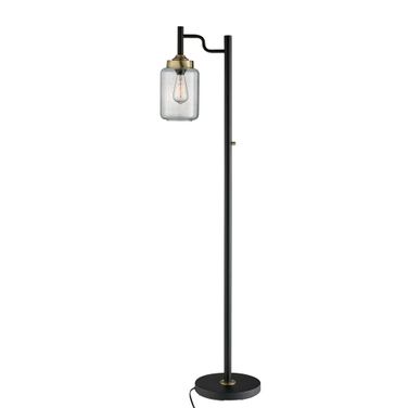 Luken Floor Lamp In Black and Gold