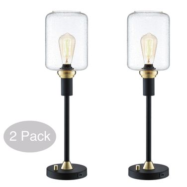 Luken Table Lamp Set of 2 In Black and Gold