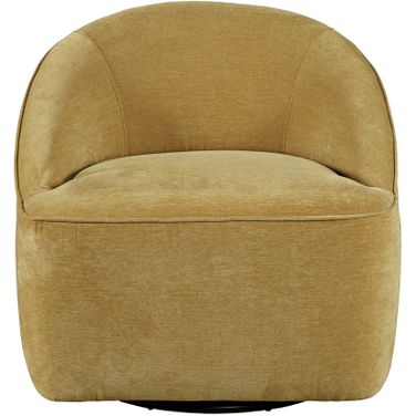 Lulu Upholstered Swivel Accent Chair In Gold