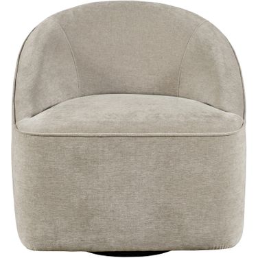 Lulu Upholstered Swivel Accent Chair In Taupe