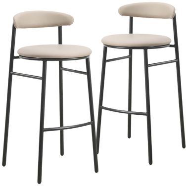 Lume Modern Bar Stool In Dark Taupe Set of 2
