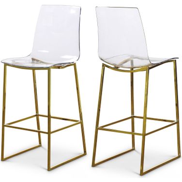 Lumen Polycarbonate Stool In Gold and Lucite