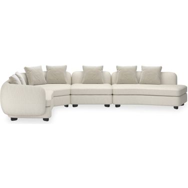 Lumi 4 Piece Sectional In Cream