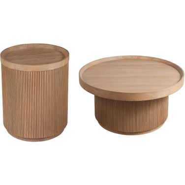Lumi Occasional Table Set In Natural Oak