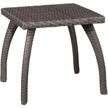 Luminant Outdoor Side Table with Iron Frame In Brown
