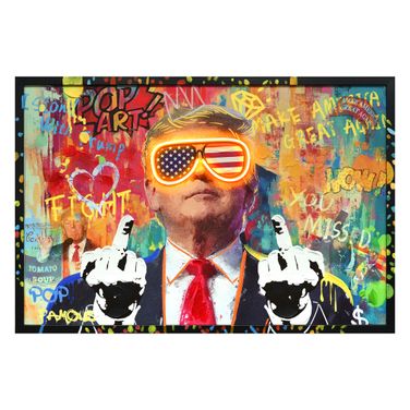 Luminous Bold Neon Portrait Statement Canvas Neon Wall Art In Multi