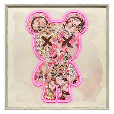 Luminous Neon Art Bear Canvas Neon Wall Art In Multi