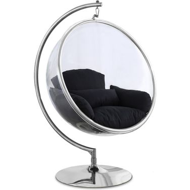 Luna Durable Fabric Acrylic Swing Chair In Black