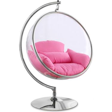 Luna Durable Fabric Acrylic Swing Chair In Pink