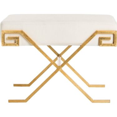 Luna Light Beige Greek Key Bench