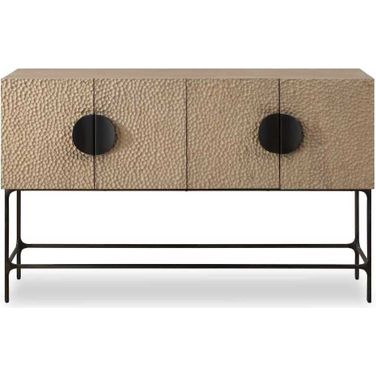 Lunar 4 Door Elm Wood Cabinet In Woodtone