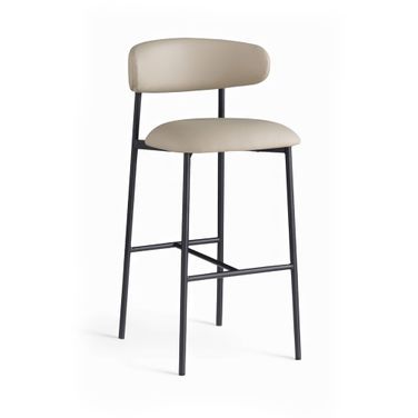 Lupita Vegan Leather Upholstered Bar Stool Set of 2 In Taupe