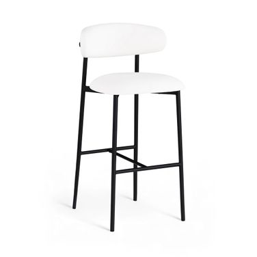 Lupita Vegan Leather Upholstered Bar Stool Set of 2 In White
