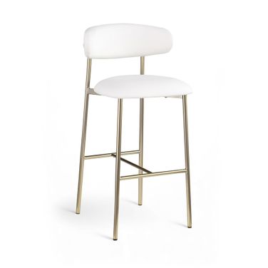 Lupita Vegan Leather Upholstered Bar Stool Set of 2 In White