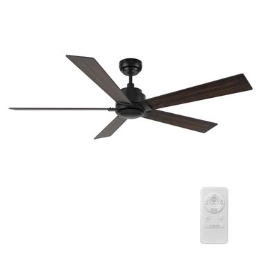 Lurgan 60 Inch 5-Blade Ceiling Fan with Remote In Walnut and Black