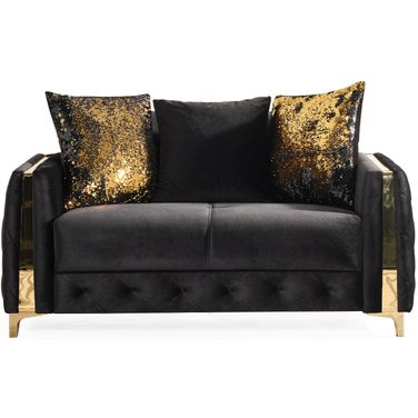 Lust Sleeper Loveseat with Under Seat Storage In Black