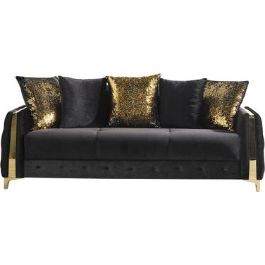 Lust Sleeper Sofa with Under Seat Storage In Black