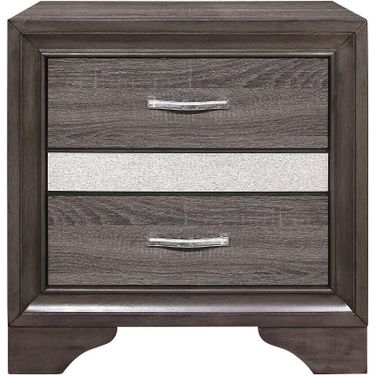 Luster Gray And Silver Glitter Nightstand