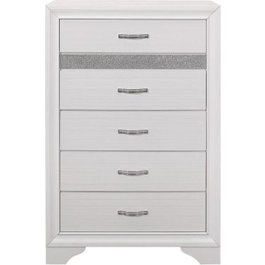 Luster White And Silver Glitter Chest