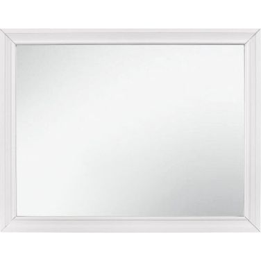 Luster White And Silver Glitter Mirror