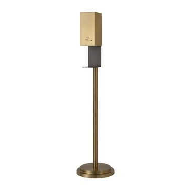 Luxe Floor Powermist 54 Inch Stand Touchless Hand Sanitizer Dispenser In Brushed Brass