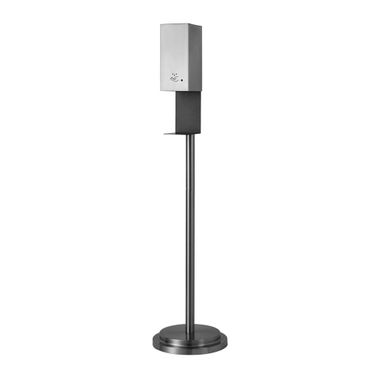 Luxe Floor Powermist 54 Inch Stand Touchless Hand Sanitizer Dispenser In Satin Nickel