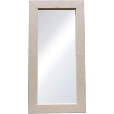 Luxe Free-Standing Mirror With Locking Easel Mechanism In Sand Linen Fabric