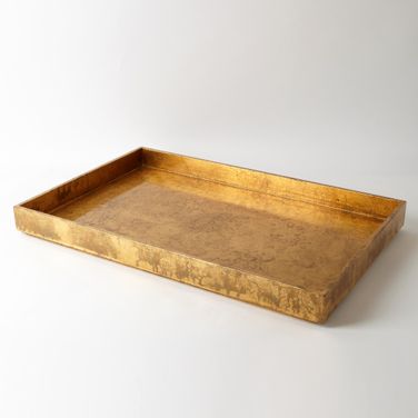 Luxe Gold Leaf Rectangle Large Tray