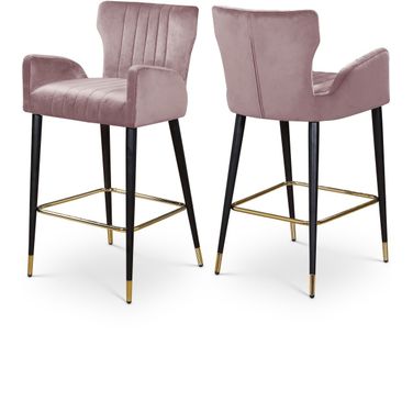 Luxe Velvet Stool Set of 2 In Pink