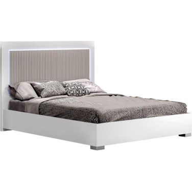 Luxuria King Bed In White And Grey