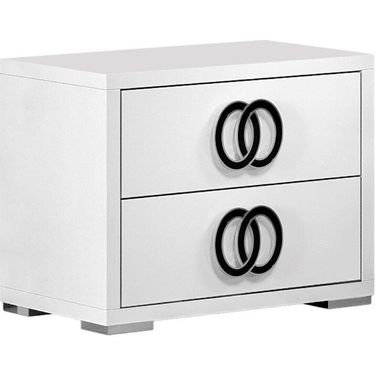 Luxuria Night Stand In White And Black