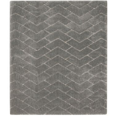 Luxurious Shag 7'10" x 9'10" Shag Indoor Rug In Grey