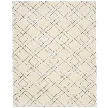 Luxurious Shag 7'10" x 9'10" Shag Indoor Rug In Ivory