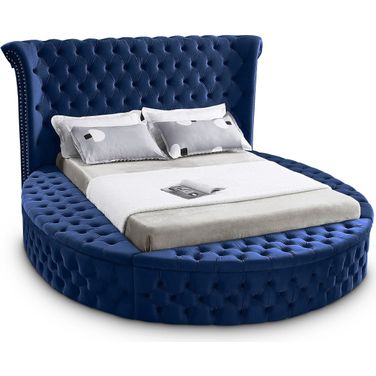 Luxus Velvet Full Bed In Navy