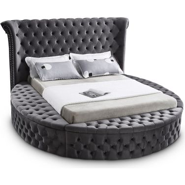 Luxus Velvet King Bed In Grey