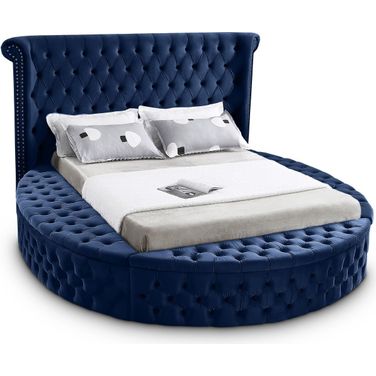 Luxus Velvet King Bed In Navy