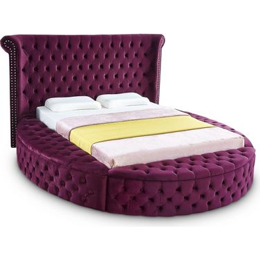 Luxus Velvet Queen Bed In Purple
