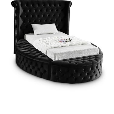 Luxus Velvet Twin Bed In Black