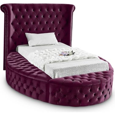 Luxus Velvet Twin Bed In Purple