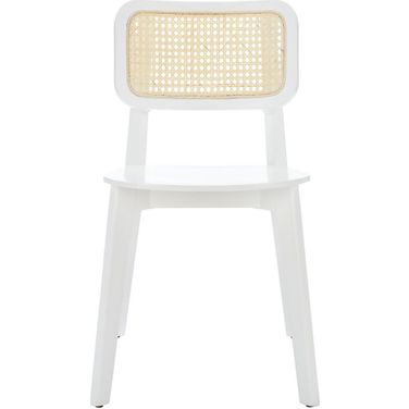 Luz Cane Dining Chair Set of 2 in White