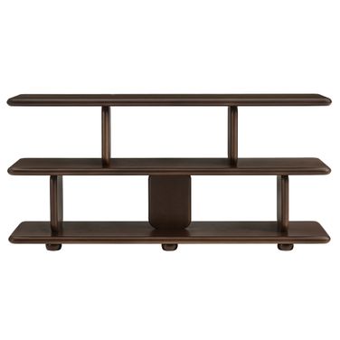 Lyle Sculptural 2-Tier Bookshelf In Walnut