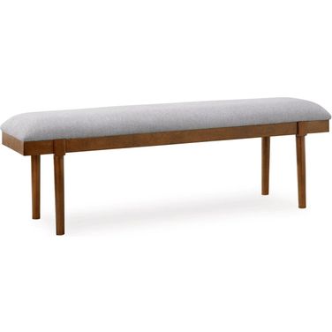 Lyncott 59 Inch Upholstered Dining Bench In Gray and Brown