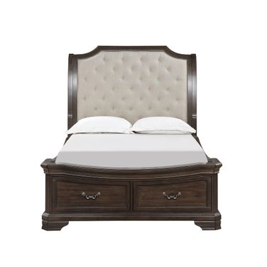 Lyndhurst Queen Upholstered Bed In Walnut