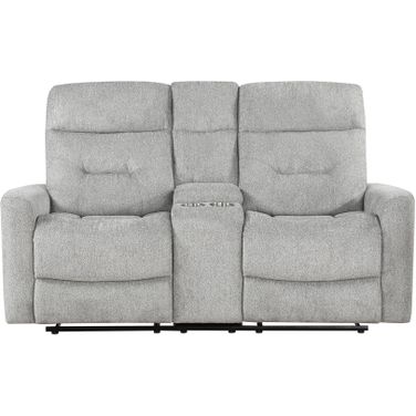 Lyndon Double Reclining Loveseat with Center Console In Gray