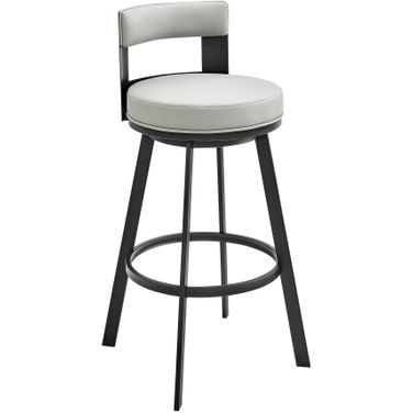 Lynof Swivel Bar Stool In Light Gray