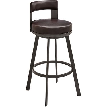 Lynof Swivel Counter Stool In Brown