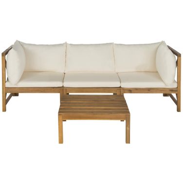 Lynwood Teak Brown and Beige Modular Outdoor Sectional