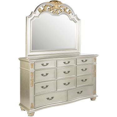 beige tall dresser Arbor Bedroom 6-Drawer Dresser, 58.7