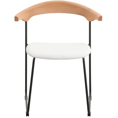 Lyra Chair In Natural Wood Back and White Seat